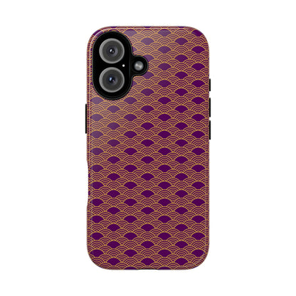 Luxurious Purple Japanese Vintage Seigaiha Wave Tough Phone Case