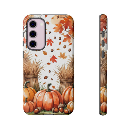 Fall Dry Straw & Pumpkin Tough Phone Case