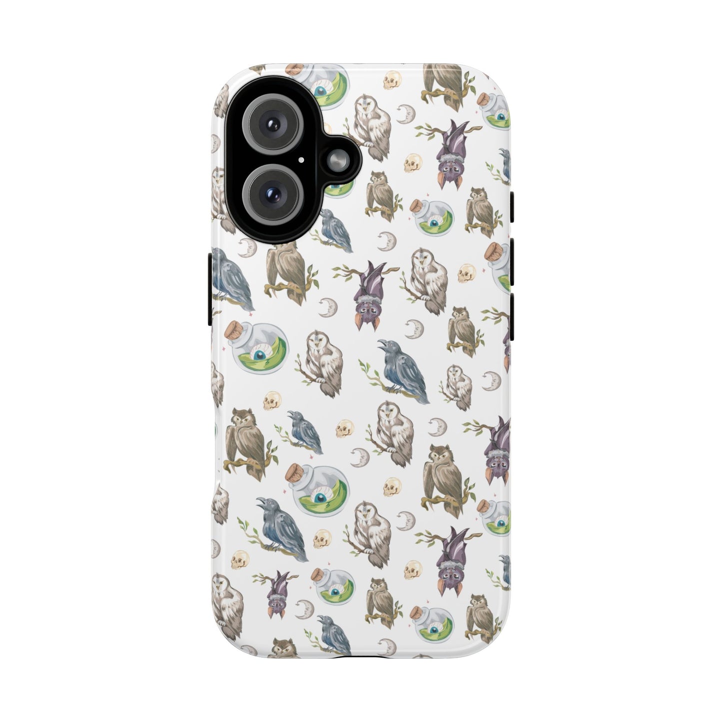 Whimsical Owl Crow Bat Eyeball Tough Phone Case