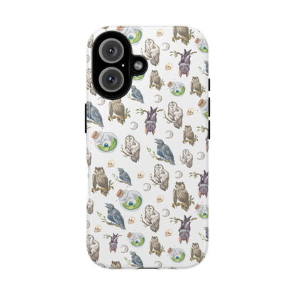 Whimsical Owl Crow Bat Eyeball Tough Phone Case