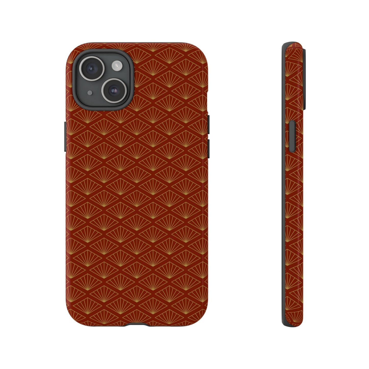 Vintage Brown & Gold Geometric Pattern Tough Phone Case