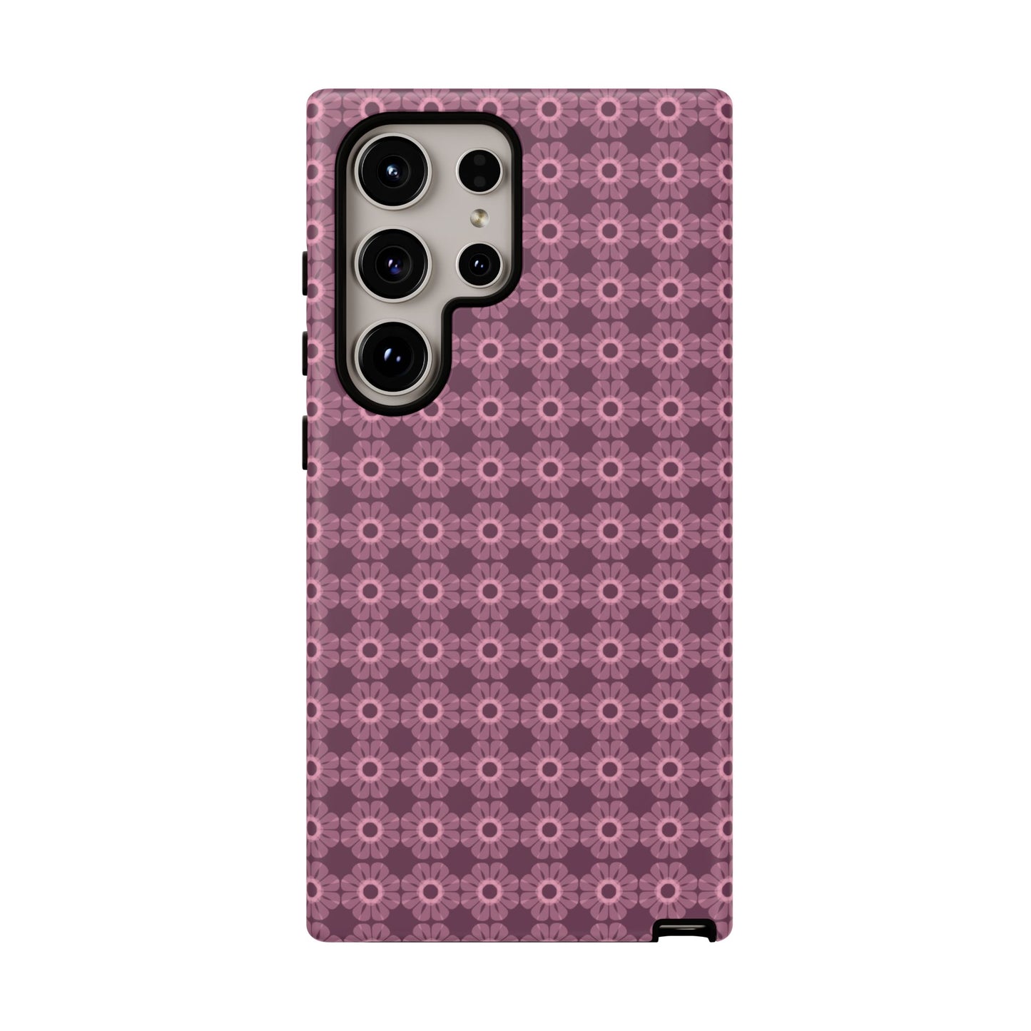 Romantic Dark Pink Floral Tough Phone Case