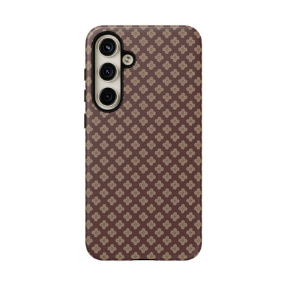 Earthy Brown & Beige Floral Tough Phone Case
