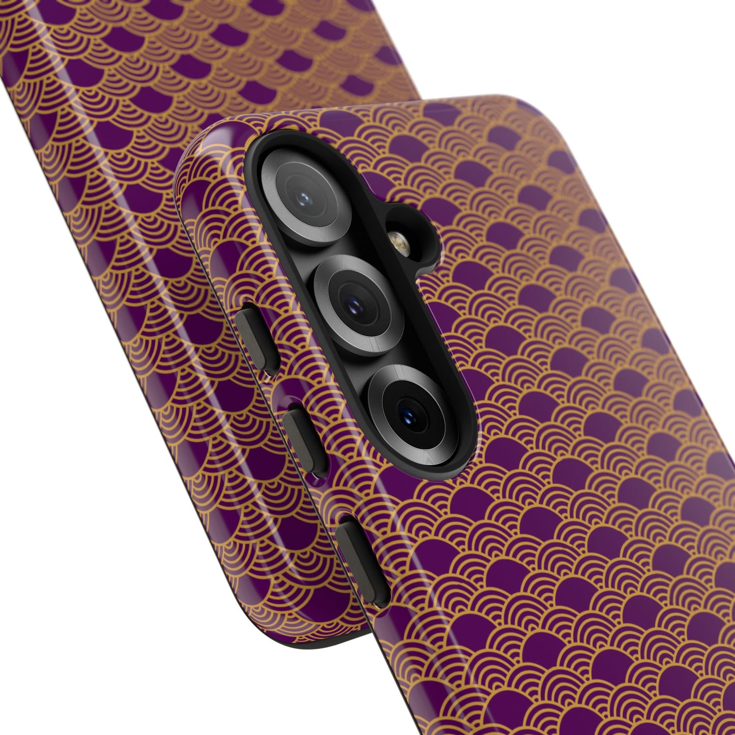 Luxurious Purple Japanese Vintage Seigaiha Wave Tough Phone Case