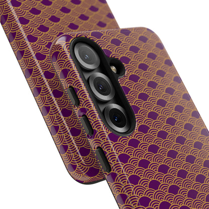 Luxurious Purple Japanese Vintage Seigaiha Wave Tough Phone Case