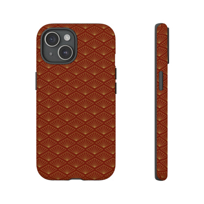 Vintage Brown & Gold Geometric Pattern Tough Phone Case