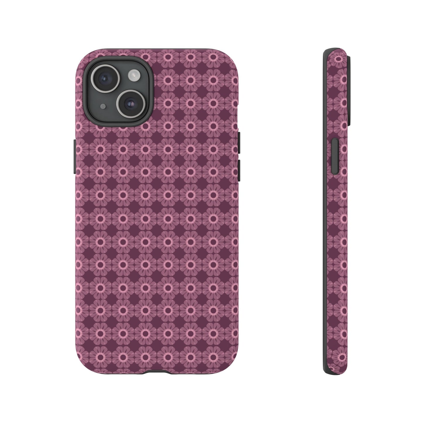 Romantic Dark Pink Floral Tough Phone Case