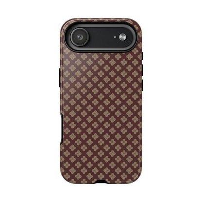 Earthy Brown & Beige Floral Tough Phone Case