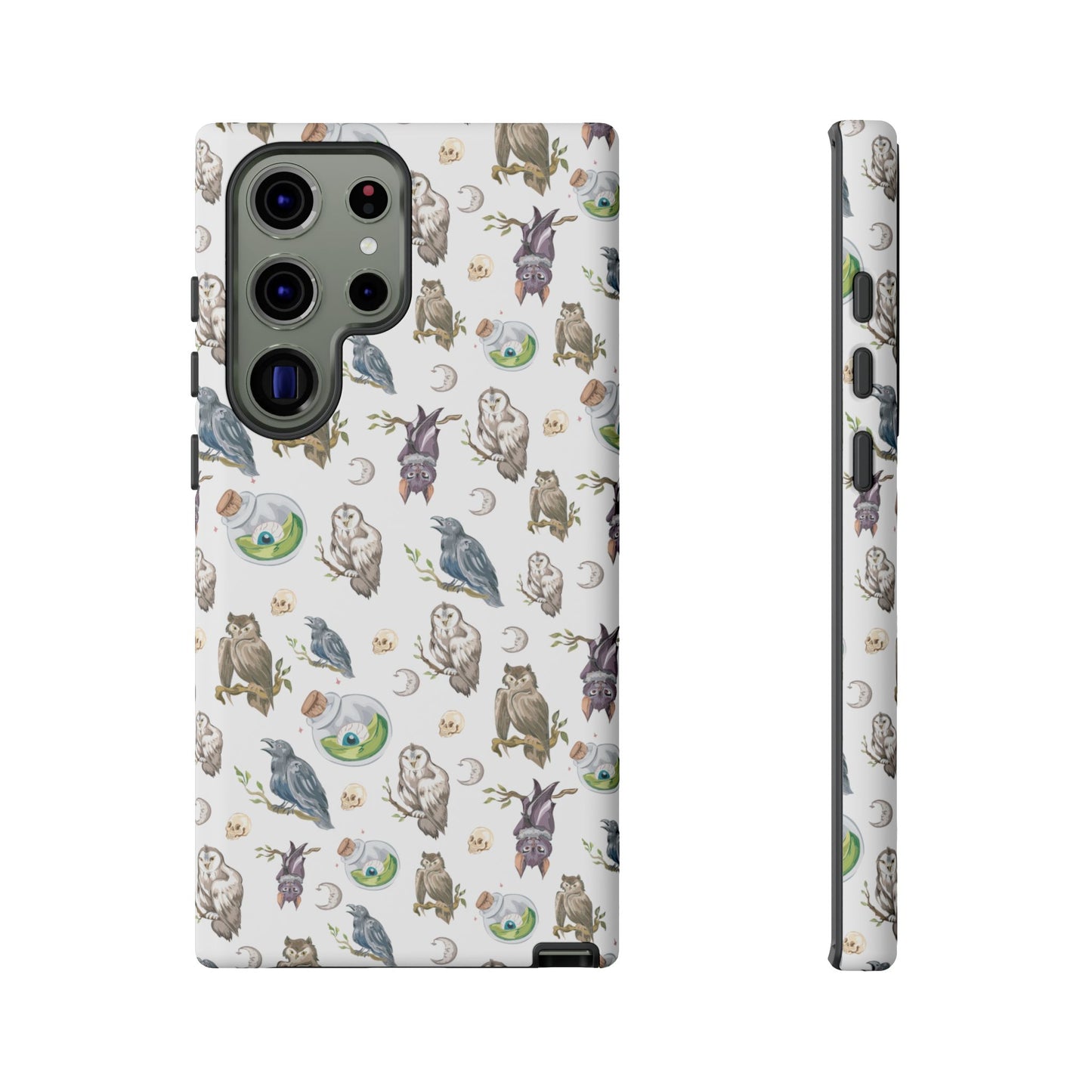 Whimsical Owl Crow Bat Eyeball Tough Phone Case