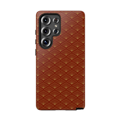 Vintage Brown & Gold Geometric Pattern Tough Phone Case