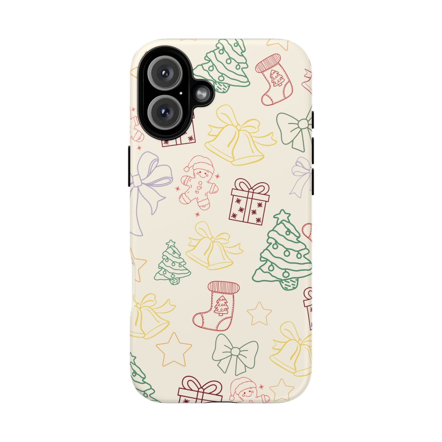 Minimal Christmas Holiday Outline Tough Phone Case