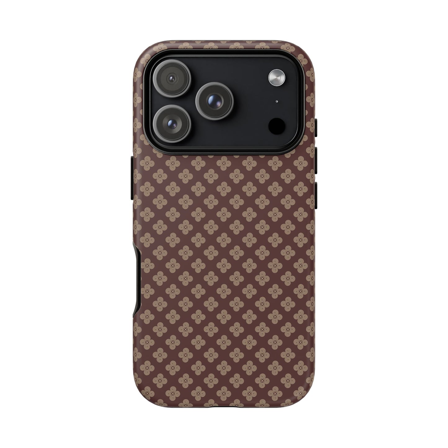 Earthy Brown & Beige Floral Tough Phone Case