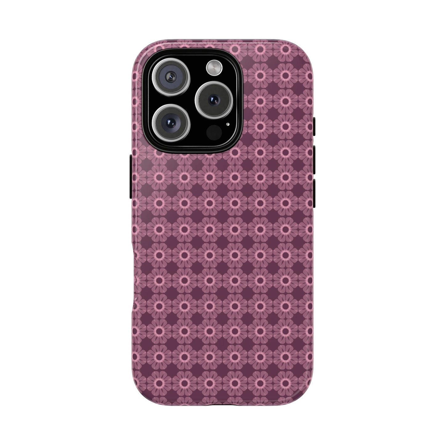 Romantic Dark Pink Floral Tough Phone Case