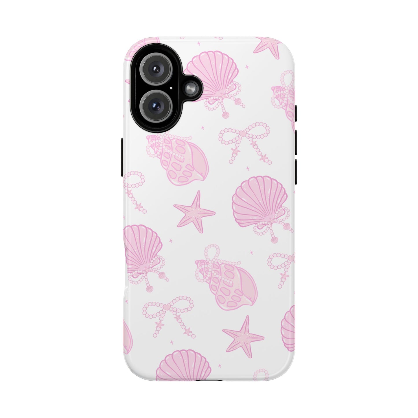 Pink Shell Bow Phone Case, Cute Ocean Inspired Case, Beach Lover Aesthetic Phone Cover, Summer Accessories