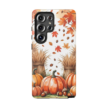 Fall Dry Straw & Pumpkin Tough Phone Case