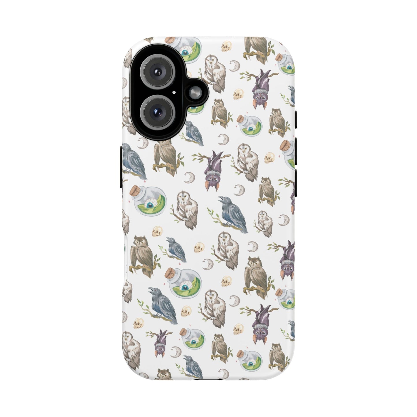 Whimsical Owl Crow Bat Eyeball Tough Phone Case