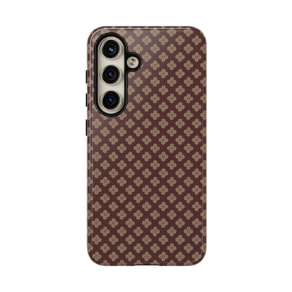 Earthy Brown & Beige Floral Tough Phone Case