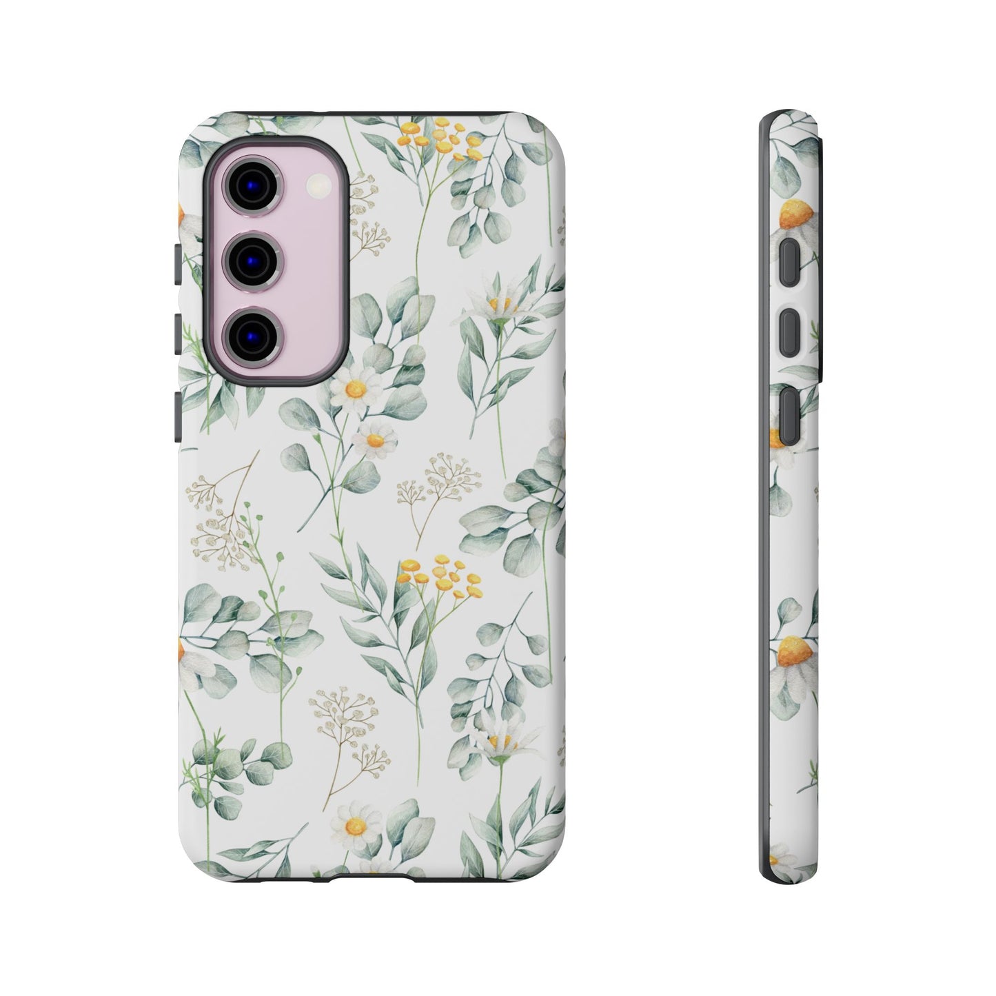 Watercolor Eucalyptus Branches and Daisy Tough Phone Case
