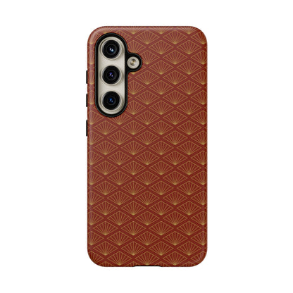 Vintage Brown & Gold Geometric Pattern Tough Phone Case