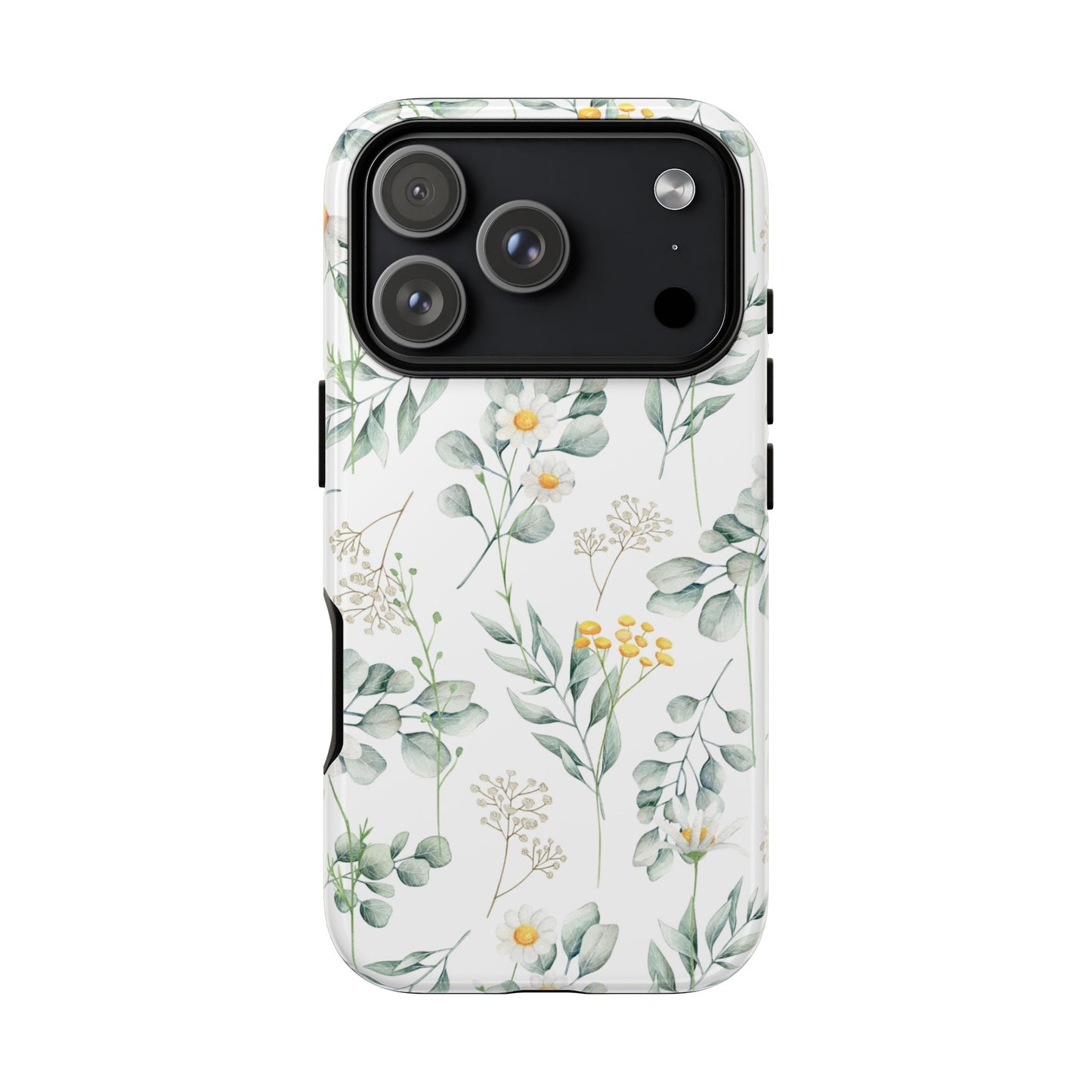 Watercolor Eucalyptus Branches and Daisy Tough Phone Case